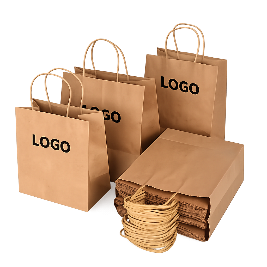 Carry Handle Kraft Paper Bags